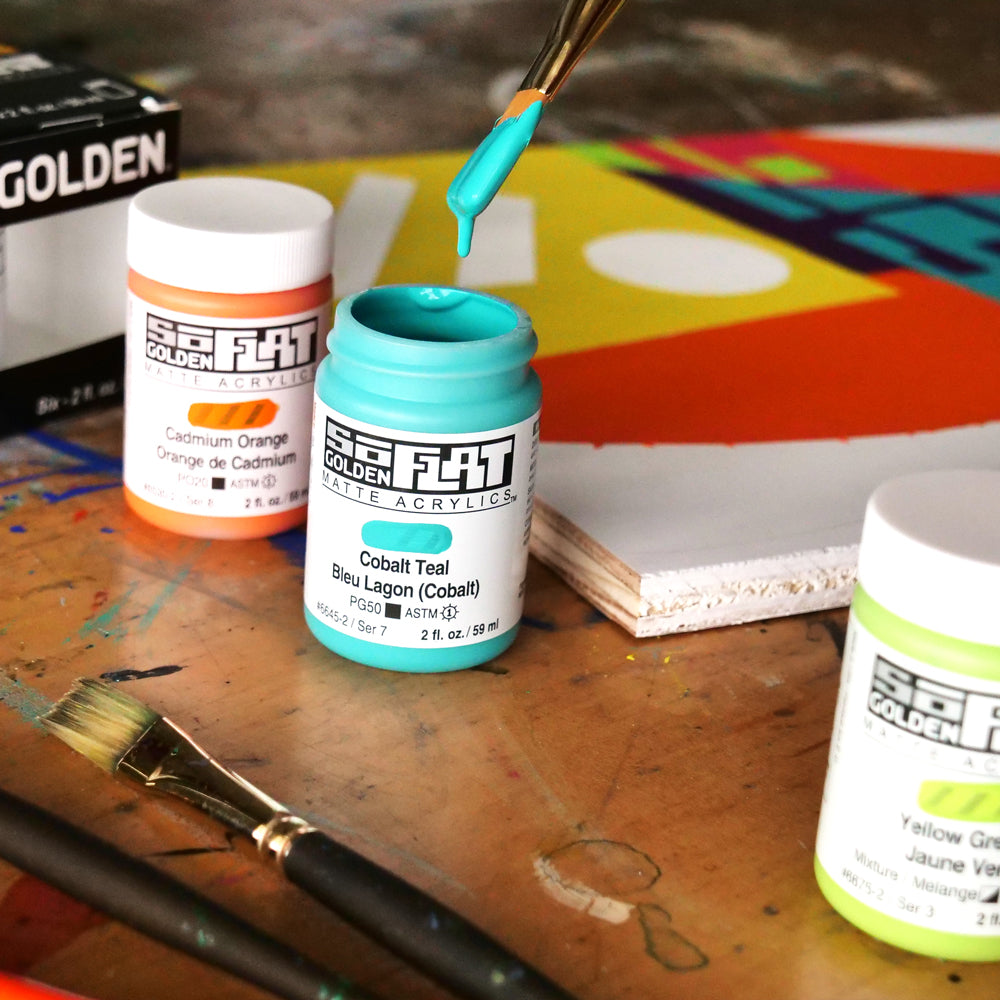Golden SoFlat Matte Acrylic Paint - Pop, Set of 6, 59 ml, Jar